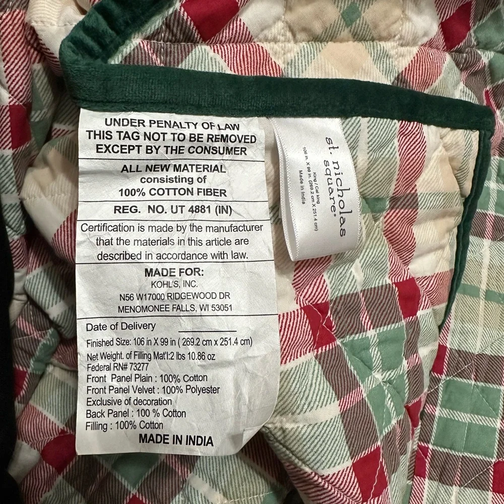 St. Nicholas Square 3 Piece Winter Patchwork King Quilt Set